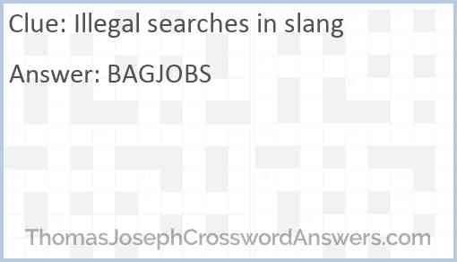 Illegal searches in slang Answer
