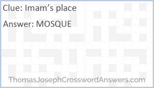 Imam’s place Answer