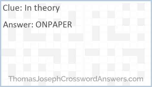 In theory Answer