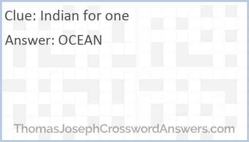 Indian for one Answer