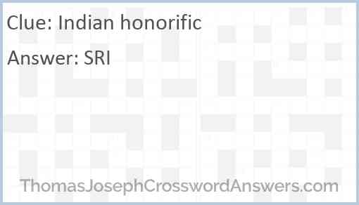 Indian honorific Answer