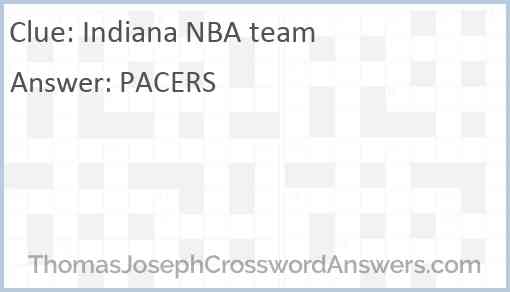 Indiana NBA team Answer