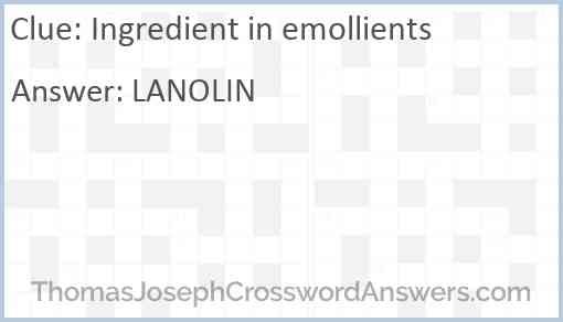 Ingredient in emollients Answer