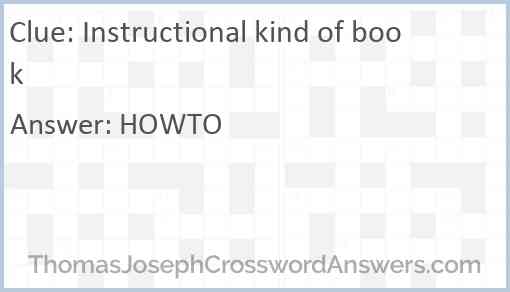Instructional kind of book Answer