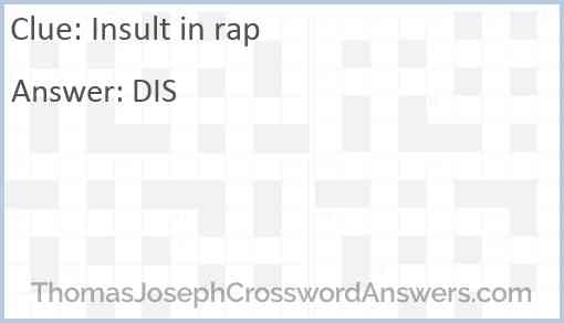 Insult in rap Answer