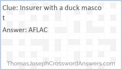 Insurer with a duck mascot Answer