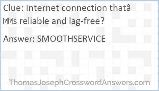 Internet connection that’s reliable and lag-free? Answer