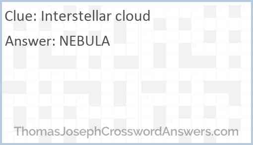 Interstellar cloud Answer