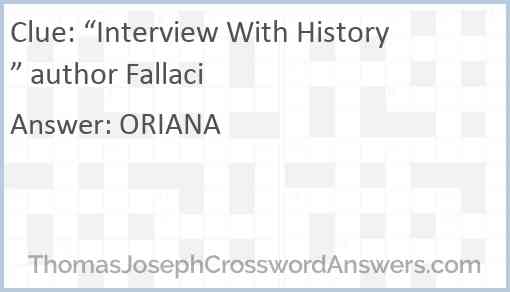 “Interview With History” author Fallaci Answer