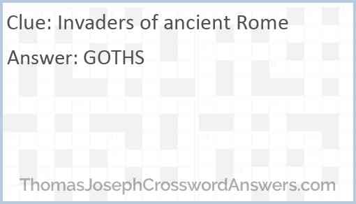 Invaders of ancient Rome Answer