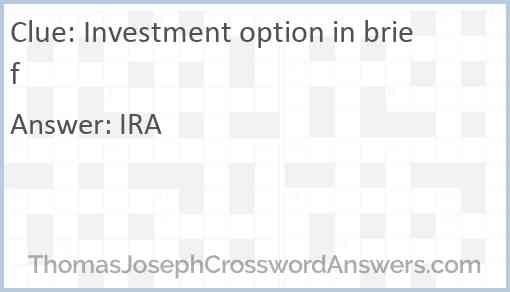 Investment option in brief Answer