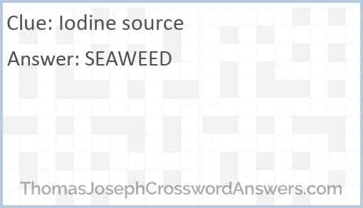 Iodine source Answer