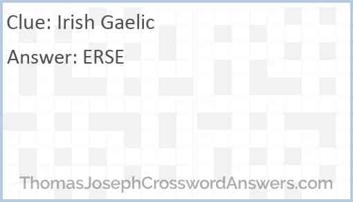 Irish Gaelic Answer