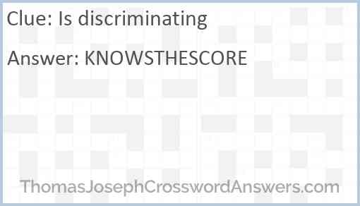 Is discriminating Answer
