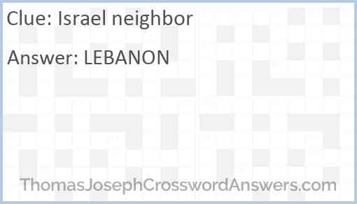 Israel neighbor Answer