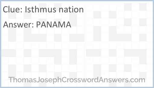 Isthmus nation Answer