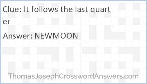 It follows the last quarter Answer