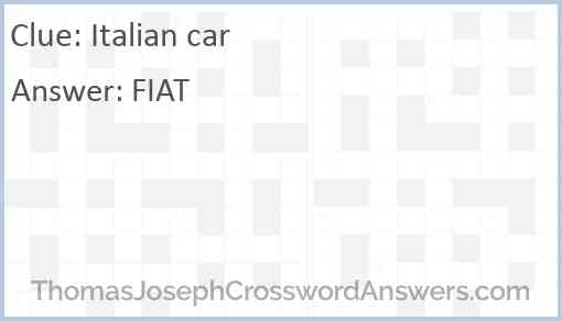 Italian car Answer