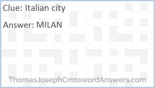 Italian city Answer