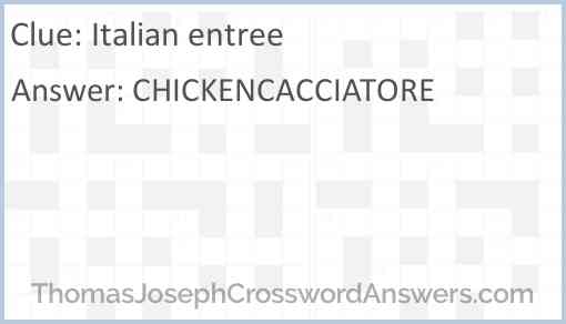 Italian entree Answer