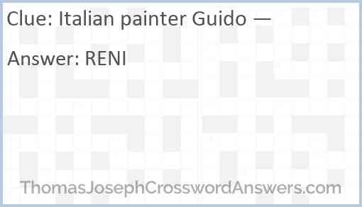 Italian painter Guido — Answer