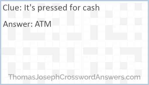 It’s pressed for cash Answer