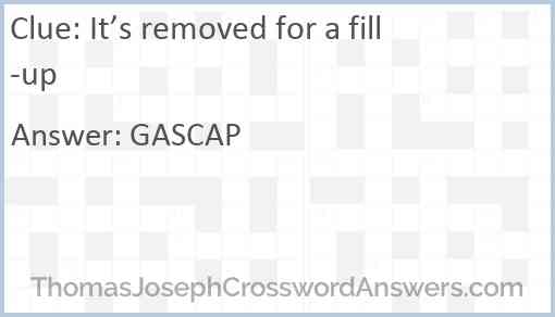 It’s removed for a fill-up Answer