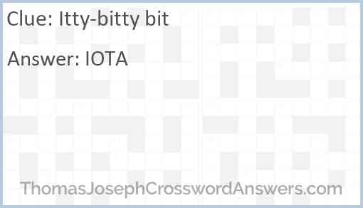 Itty-bitty bit Answer