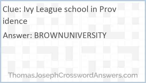 Ivy League school in Providence Answer