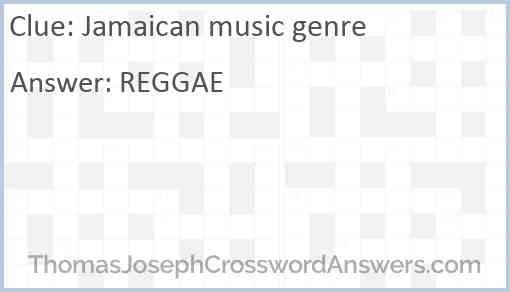 Jamaican music genre Answer