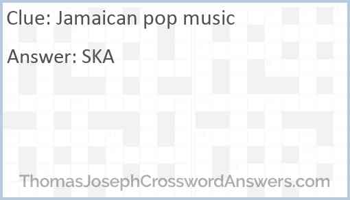 Jamaican pop music Answer