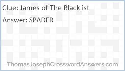 James of The Blacklist Answer