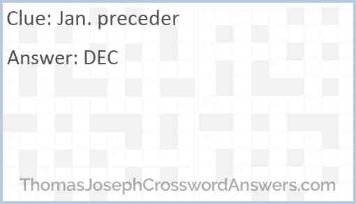 Jan. preceder Answer