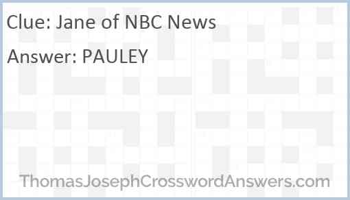 Jane of NBC News Answer