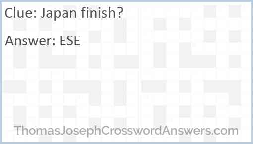 Japan finish? Answer