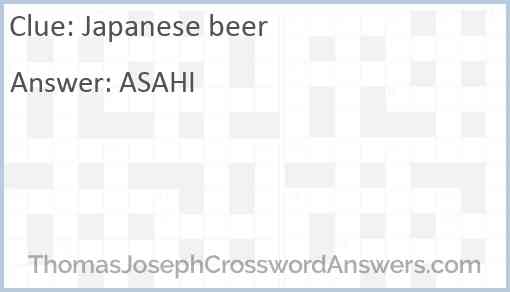 Japanese beer Answer