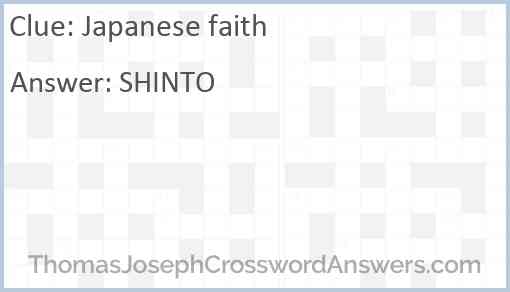 Japanese faith Answer