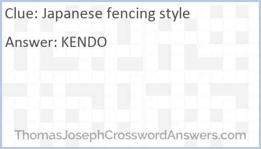 Japanese fencing style Answer