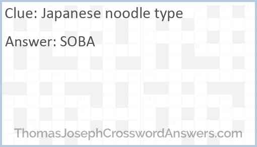 Japanese noodle type Answer