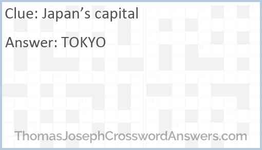 Japan’s capital Answer