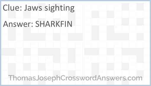 Jaws sighting Answer