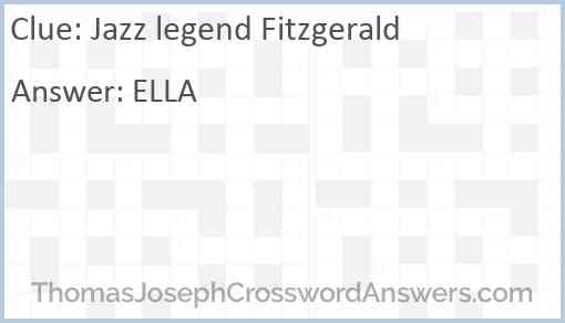 Jazz legend Fitzgerald Answer