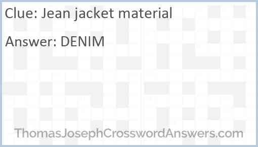 Jean jacket material Answer