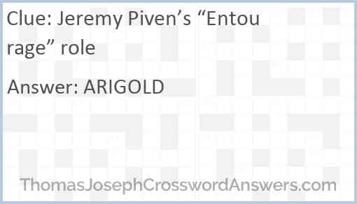 Jeremy Piven’s “Entourage” role Answer