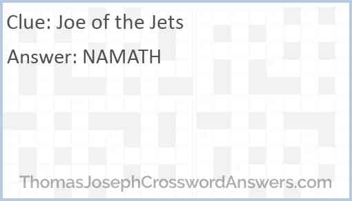 Joe of the Jets Answer