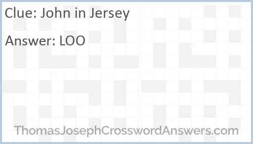 John in Jersey Answer