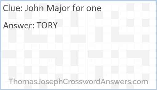 John Major for one Answer
