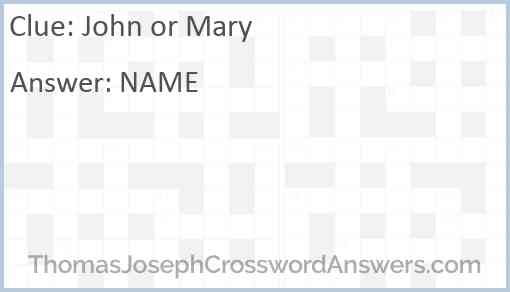 John or Mary Answer