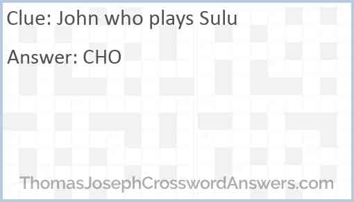John who plays Sulu Answer