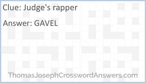 Judge's rapper Answer